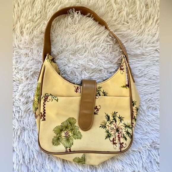 🌴🐒 FESTIVAL TROPICAL CANVAS PALM TREE MONKEY PURSE JUNGLE SHOULDER BAG 🐒🌴 - Picture 2 of 10